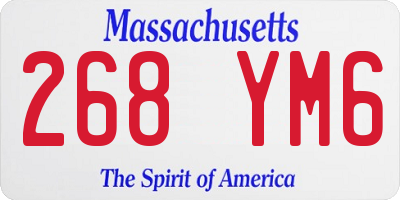 MA license plate 268YM6