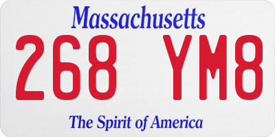 MA license plate 268YM8