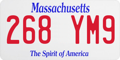 MA license plate 268YM9