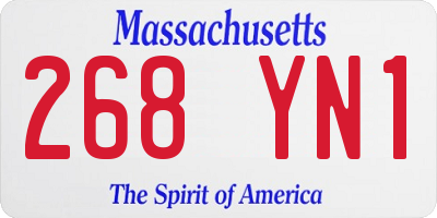 MA license plate 268YN1