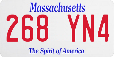 MA license plate 268YN4