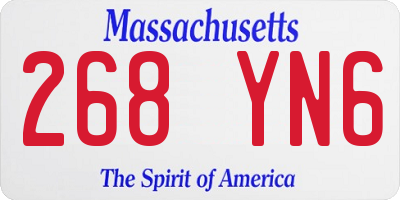 MA license plate 268YN6