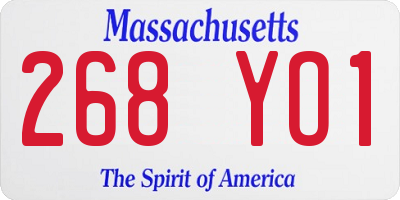 MA license plate 268YO1