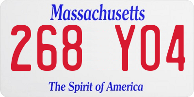 MA license plate 268YO4