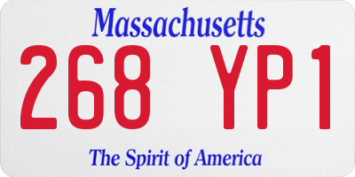 MA license plate 268YP1