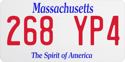MA license plate 268YP4