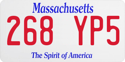 MA license plate 268YP5
