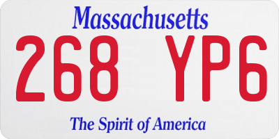 MA license plate 268YP6