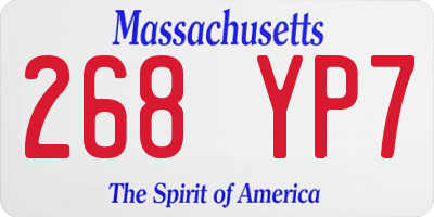 MA license plate 268YP7