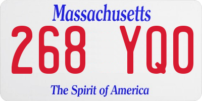MA license plate 268YQ0