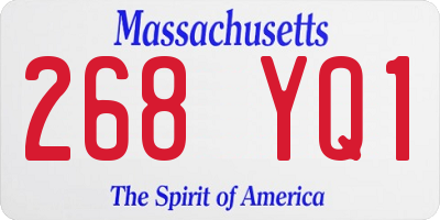 MA license plate 268YQ1