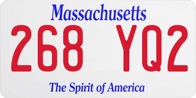 MA license plate 268YQ2