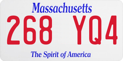 MA license plate 268YQ4