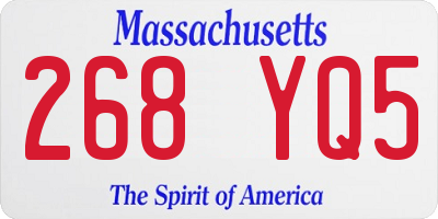 MA license plate 268YQ5