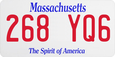 MA license plate 268YQ6