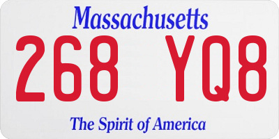 MA license plate 268YQ8