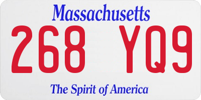 MA license plate 268YQ9