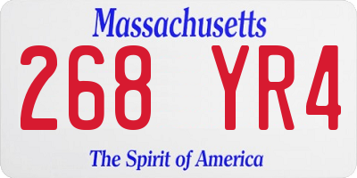 MA license plate 268YR4