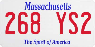 MA license plate 268YS2