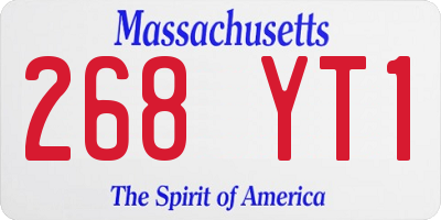 MA license plate 268YT1