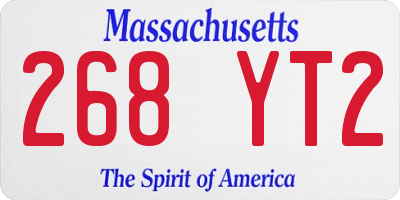 MA license plate 268YT2