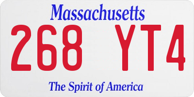 MA license plate 268YT4