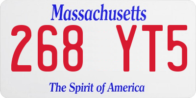 MA license plate 268YT5