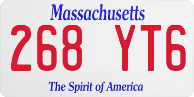 MA license plate 268YT6