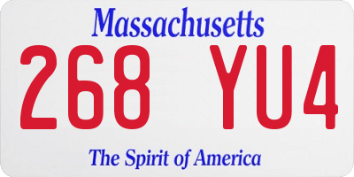 MA license plate 268YU4
