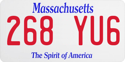 MA license plate 268YU6