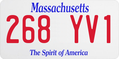 MA license plate 268YV1