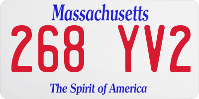MA license plate 268YV2