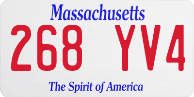 MA license plate 268YV4