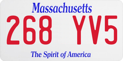 MA license plate 268YV5