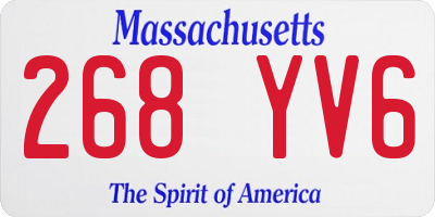 MA license plate 268YV6
