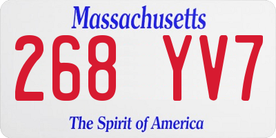 MA license plate 268YV7