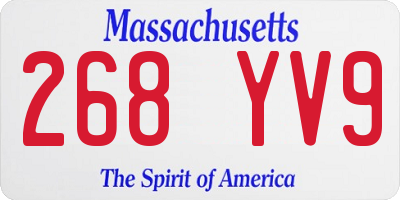 MA license plate 268YV9