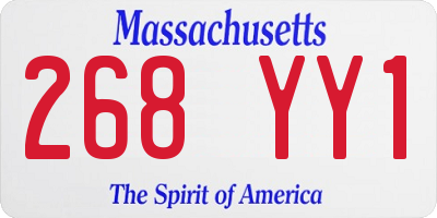 MA license plate 268YY1