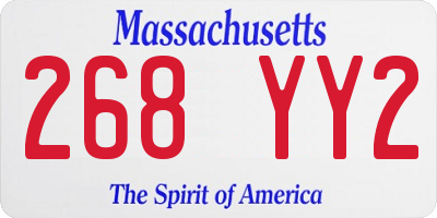 MA license plate 268YY2
