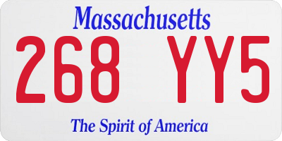 MA license plate 268YY5