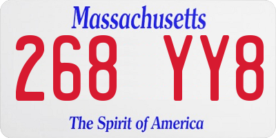 MA license plate 268YY8