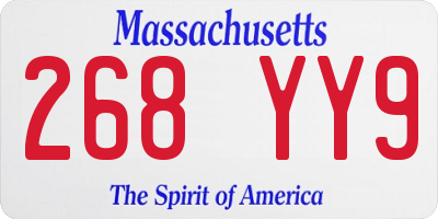 MA license plate 268YY9