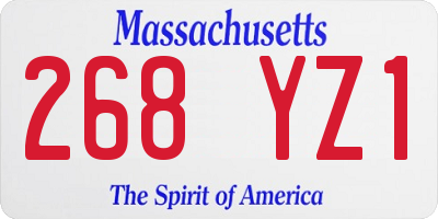 MA license plate 268YZ1