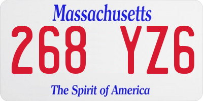 MA license plate 268YZ6