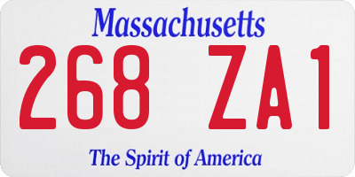 MA license plate 268ZA1