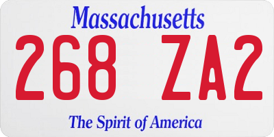 MA license plate 268ZA2