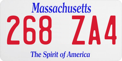MA license plate 268ZA4