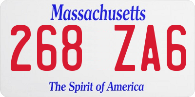MA license plate 268ZA6