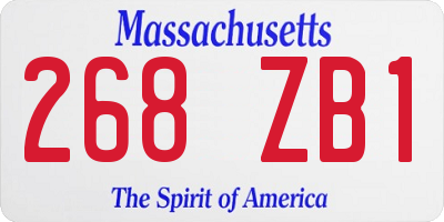 MA license plate 268ZB1