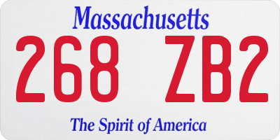 MA license plate 268ZB2